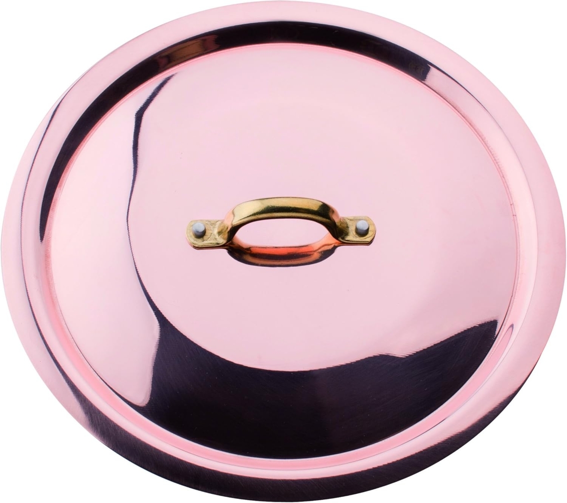 Pentole Agnelli Deckel, flach, Kupfer, Messinggriff 40 cm Kupferfarben Bild 1