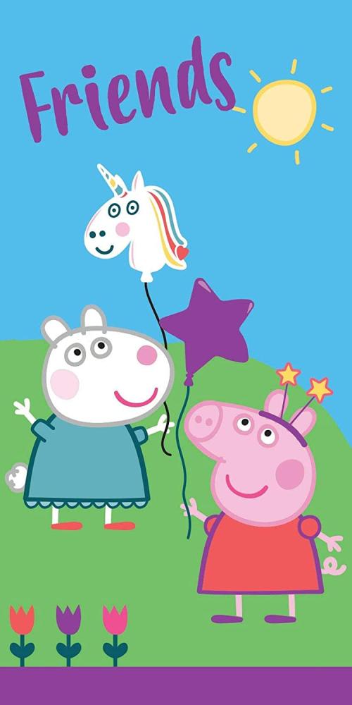 JF Strandtuch Badetuch Peppa Wutz & Luzie Locke Friends 70 x 140 cm Bild 1