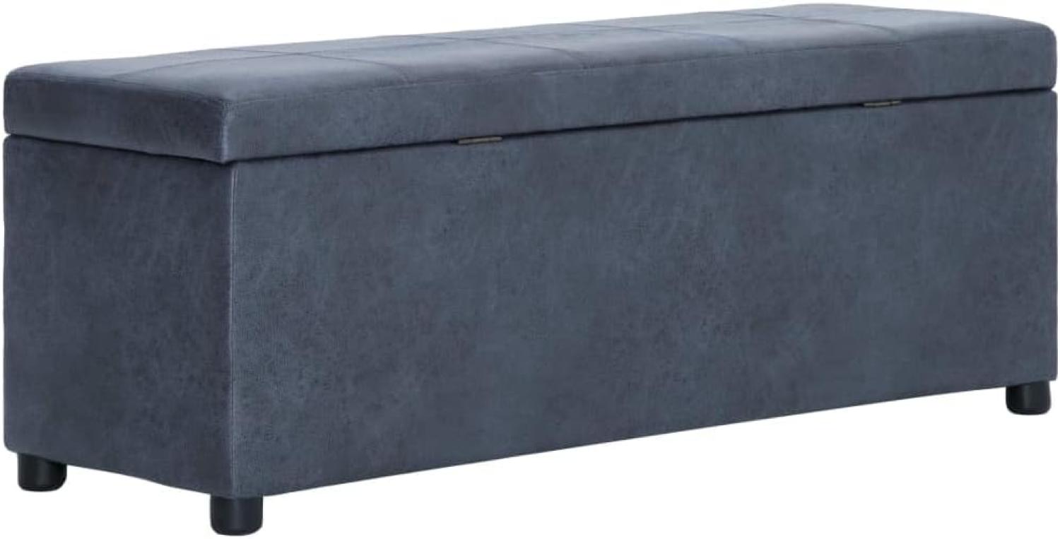 vidaXL Bank mit Staufach 116 cm Grau Wildleder-Optik 281316 Bild 1