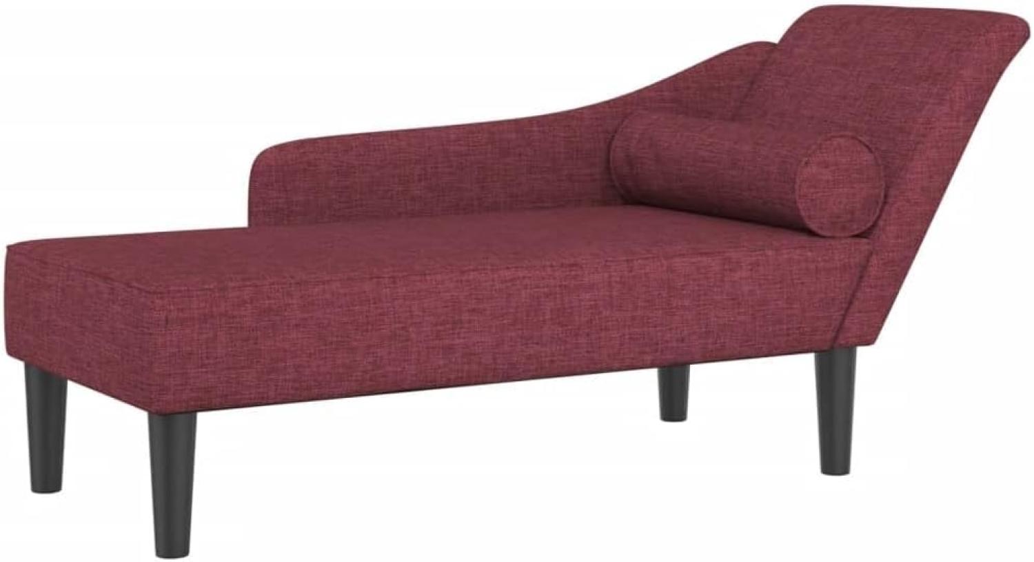 vidaXL Chaiselongue mit Kissen Weinrot Stoff Bild 1