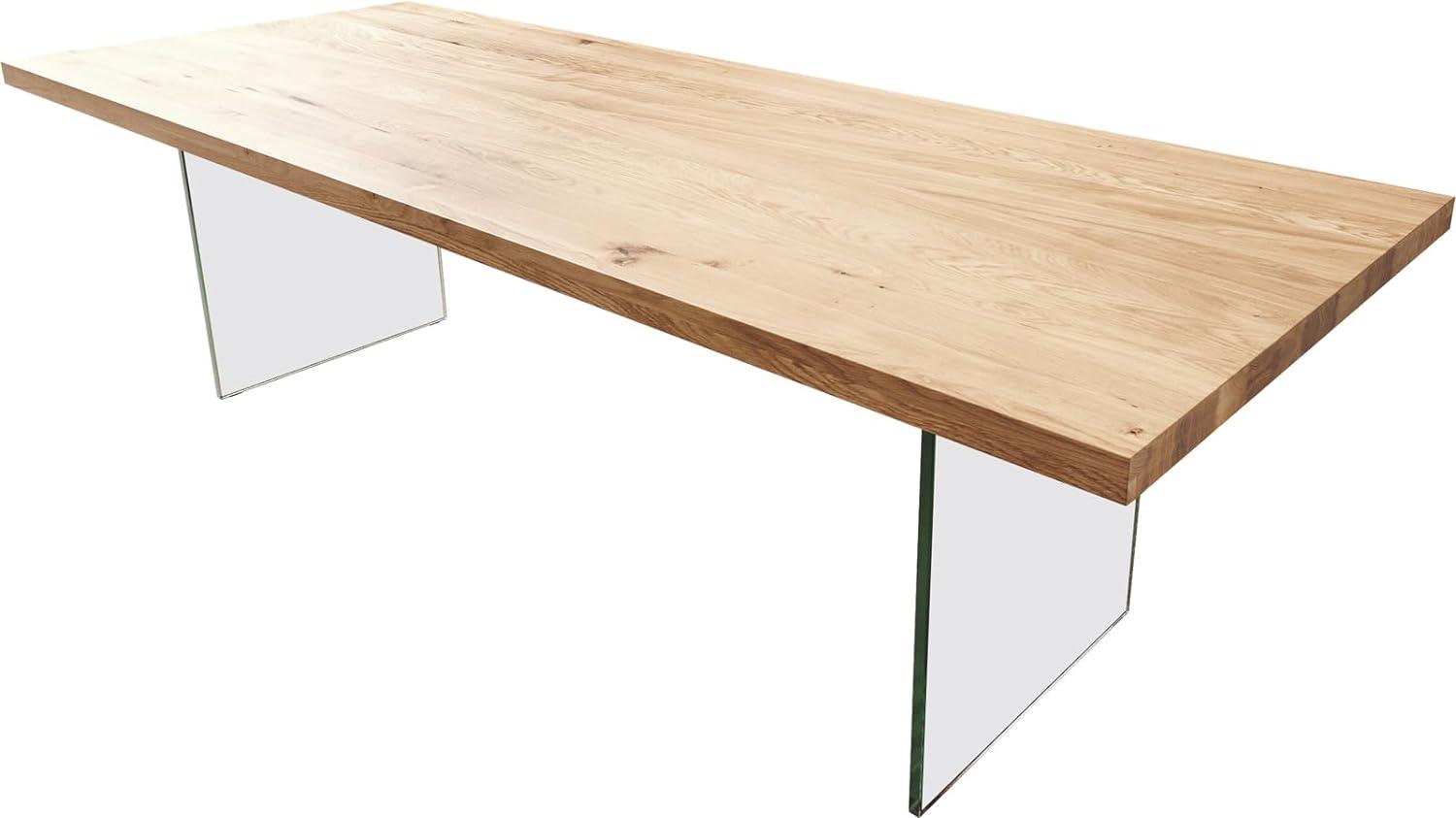 Esstisch Edge 260x100 Eiche Natur Glas Bild 1
