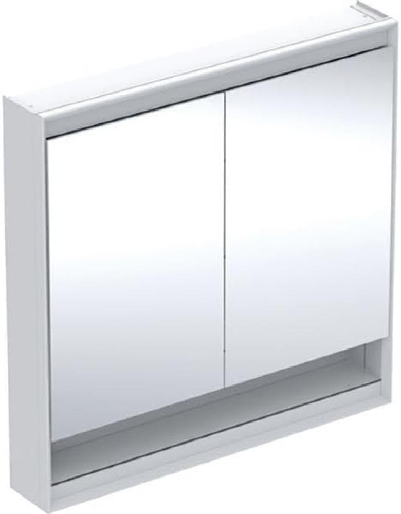 Geberit ONE Spiegelschrank mit ComfortLight, 2 Türen, Aufputzmontage, mit Nische, 90 x 90 x 15 cm, 505.833.00, Farbe: weiss / Aluminium pulverbeschichtet - 505.833.00.2 Bild 1