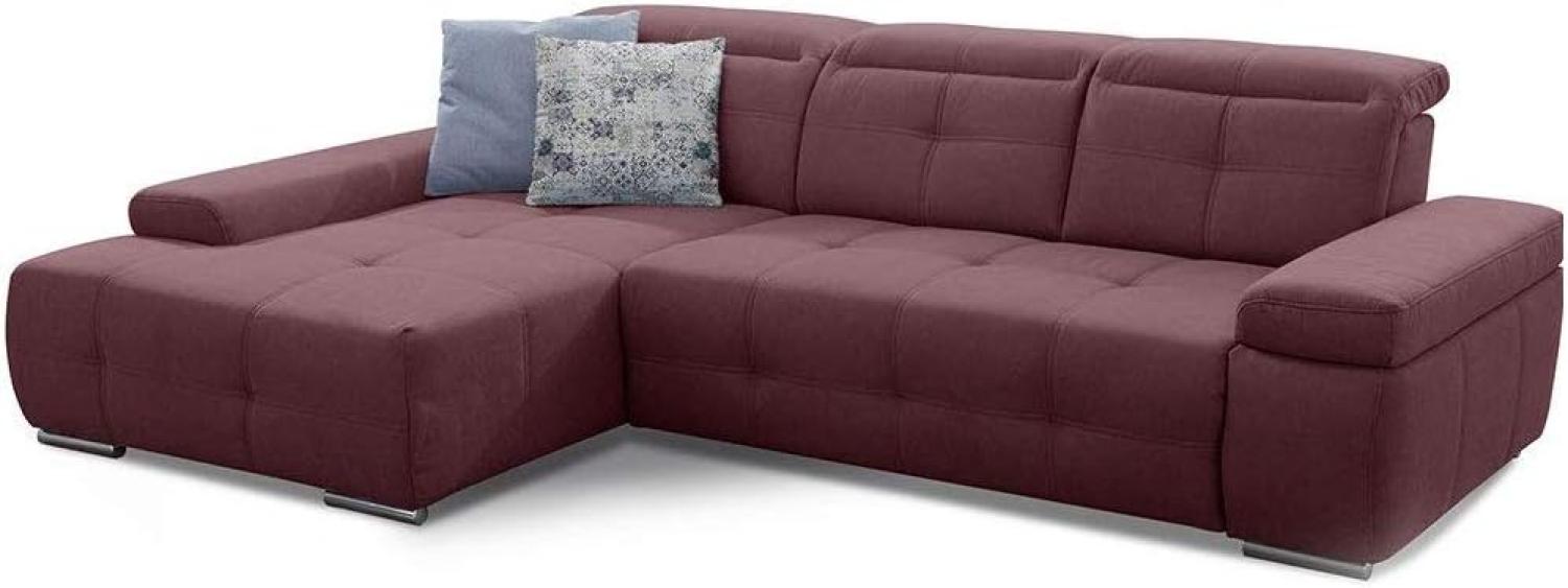 Cavadore Ecksofa Mistrel mit Schlaffunktion, L-Form Sofa mit leichter Fleckentfernung dank Soft Clean, geeignet für Haushalte mit Kindern, Haustieren, 273 x 77 x 173, rot Bild 1