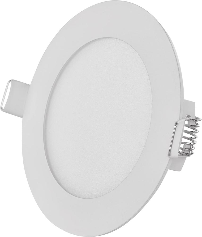 EMOS LED Panel 18 W, runde 1600 lm Einbauleuchte, Deckenleuchte in Weiß mit Durchmesser 22,5 cm, extra flach, Einbautiefe 2,1 cm, Lichtfarbe neutralweiß 4000 K, inkl. LED-Treiber Bild 1