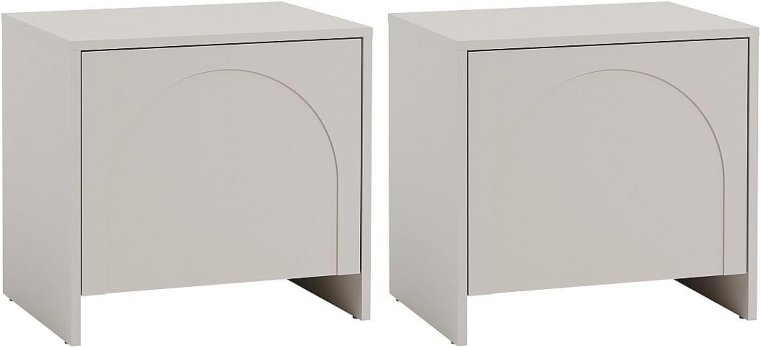 Vente-unique - 2er-Set Nachttische mit 1 Tür- Beige - NALYRA von Maison Céphy Bild 1