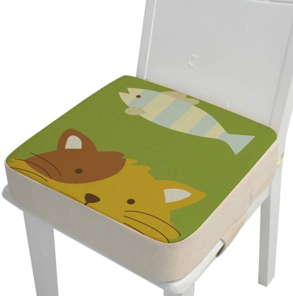 Kinder Sitzkissen Sitzerhöhung Stuhl, Fansu Baby Tragbar Sitzkissen Cartoon Design Quadratische Verstellbar Zerlegbar Kleinkinder Esszimmerstuhl ErhöHen Pad Esszimmer Boostersitze (Katze,40*40*10cm) Bild 1