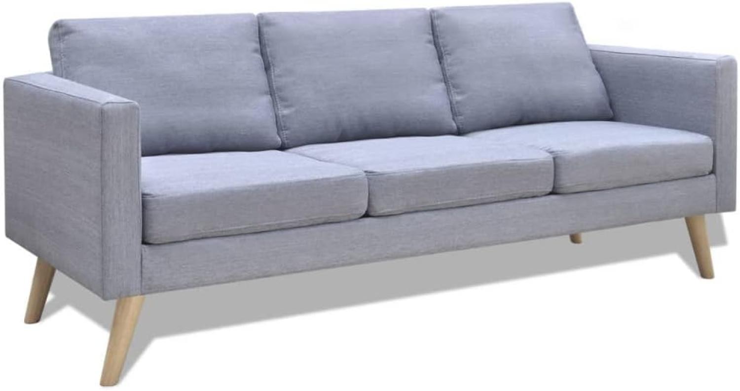 vidaXL Sofa 3-Sitzer Stoff Hellgrau 242219 Bild 1