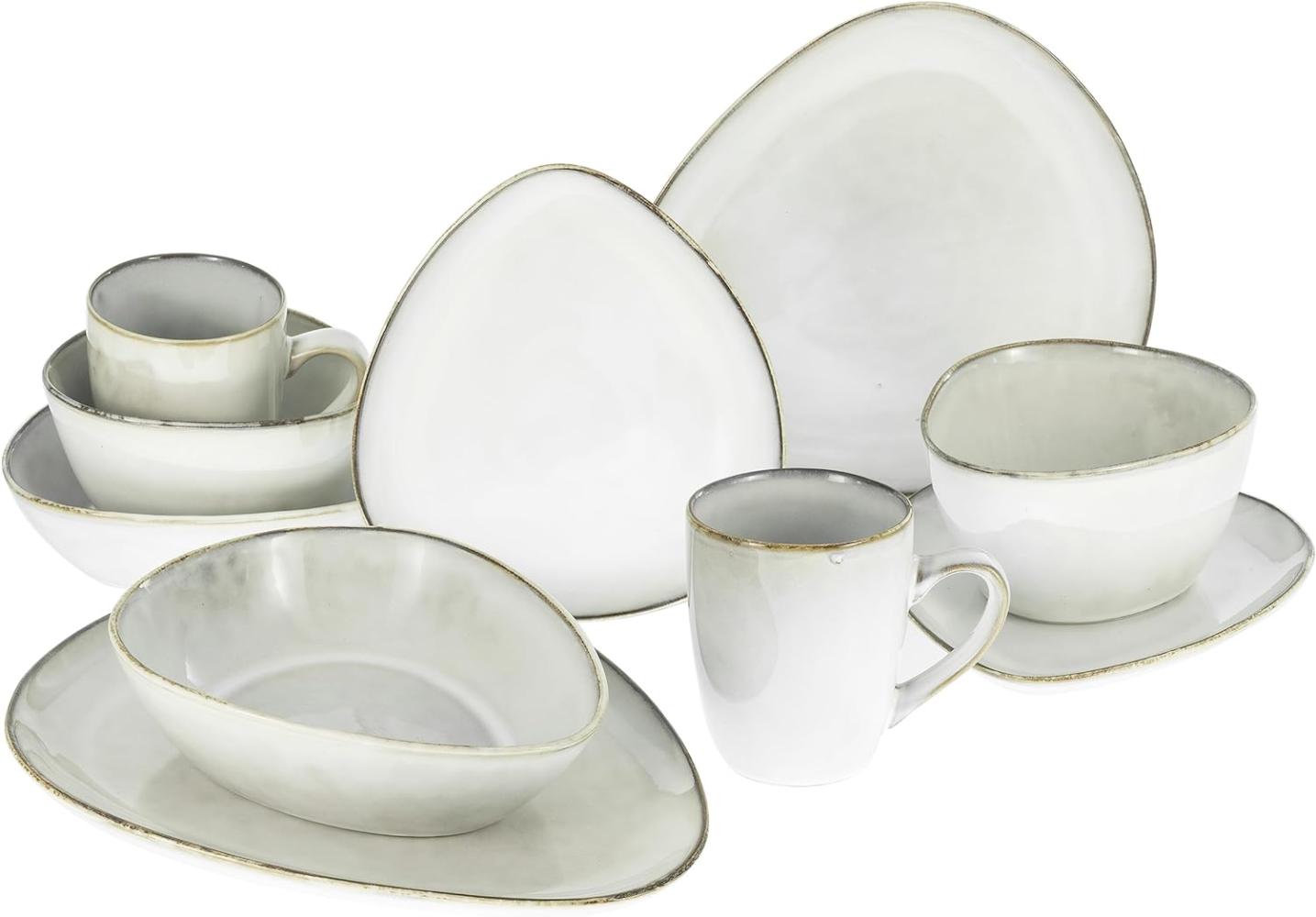 CreaTable 23768 Kombiservice Cloudy für 2 Personen, Steinzeug, weiß (1 Set, 10-teilig) Bild 1