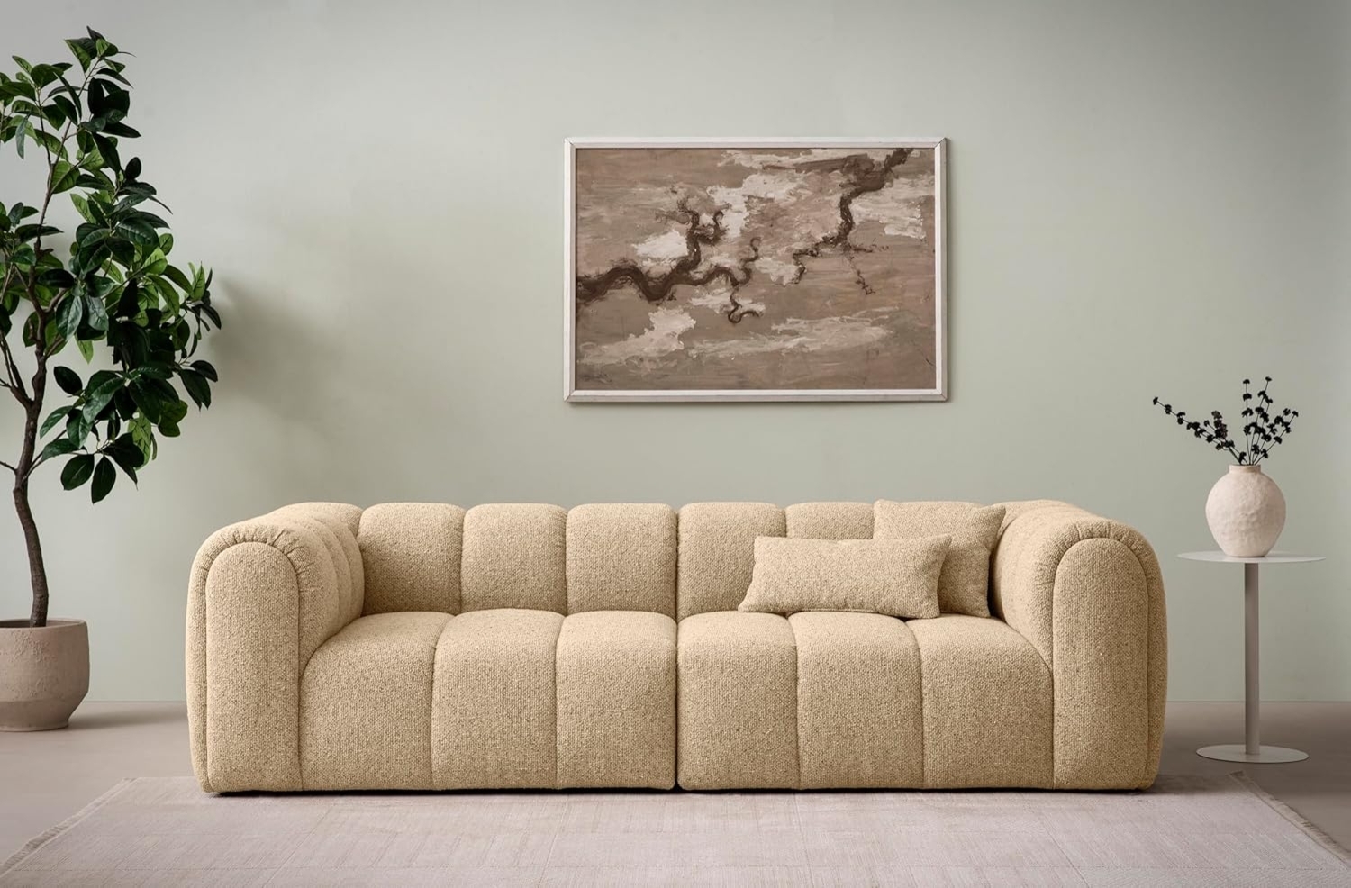 DOMO. collection Sofa 800 020, 3-Sitzer Bigsofa mit Taschenfederkern, 3er Couch, Modulsofa, Polstergarnitur, 118 x 254 x 69 cm (BxTxH), beige Bild 1