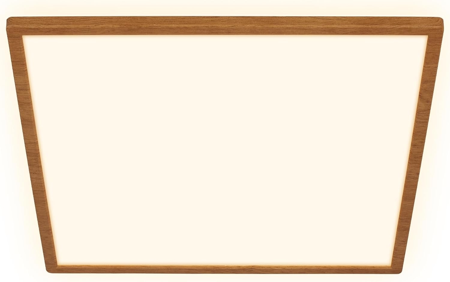 BRILONER - LED Deckenlampe mit indirektem Licht, flach, warmweißes Licht, Lampe, Deckenleuchte, Wohnzimmerlampe, LED Panel, Küchenlampe, Schlafzimmerlampe, 42x42x3 cm, Holzrahmen Bild 1