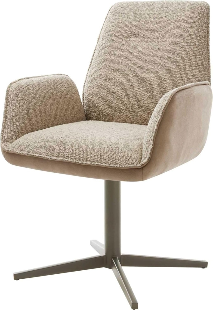 Drehstuhl Zoa-Flex Materialmix Schlamm Fußkreuz Effektfinish Titan 360° drehbar Taschenfederkern Bild 1
