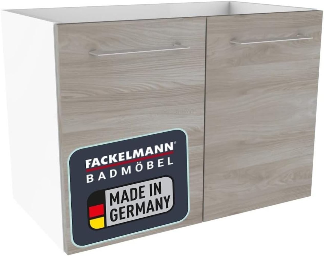 Fackelmann LIMA Waschtischunterschrank 59 cm, Weiß/Braun Bild 1