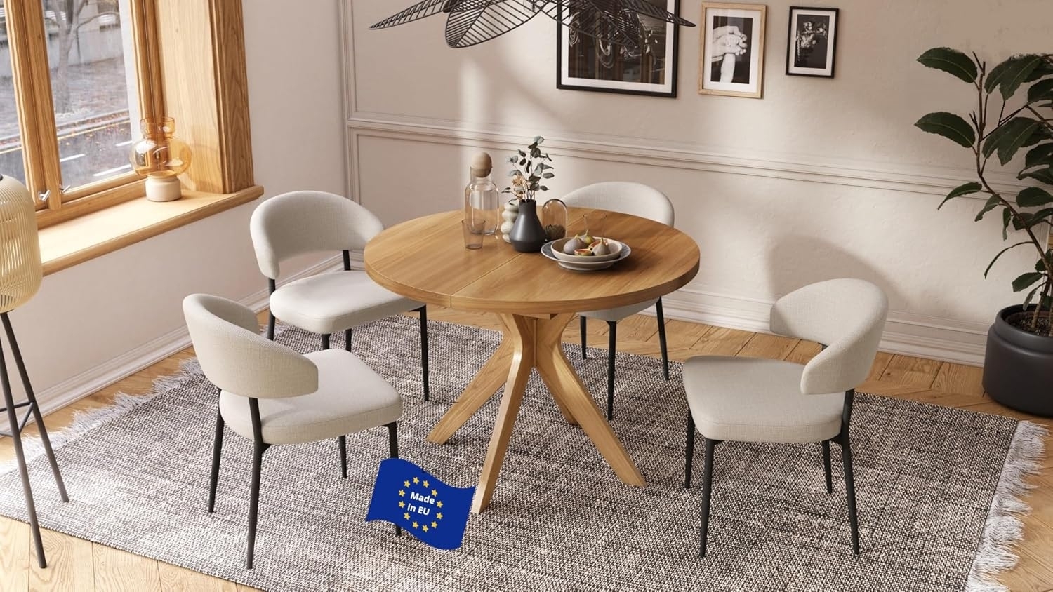 designimpex Esstisch Design Esstisch Renzo ausziehbar 110 bis 180 cm rund Esszimmer Tisch, Esstisch, Esszimmertisch, Tisch, Ausziehtisch, Küchentisch, Esszimmer Bild 1