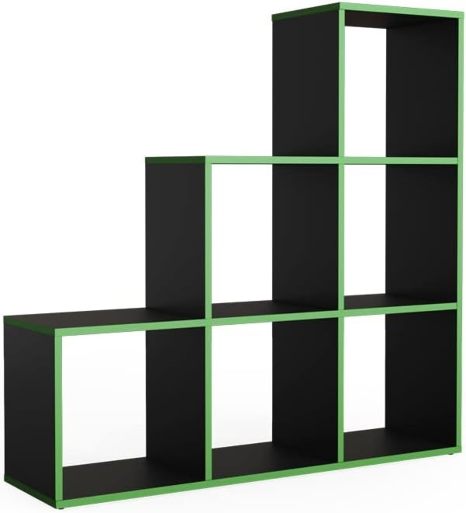 Treppenregal Schwarz/Grün 107.2 x 107.8 cm Vicco Bild 1
