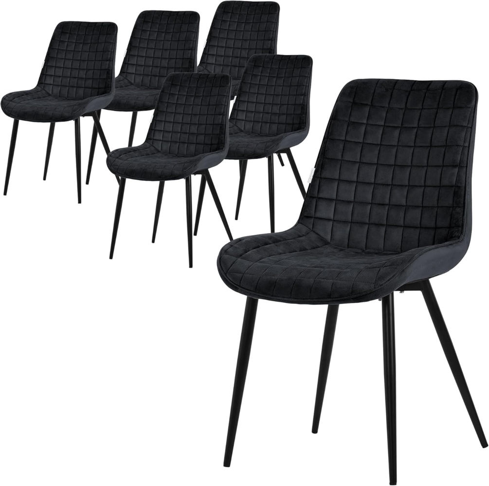 ML-DESIGN Stuhl Esszimmerstühle mit Rückenlehne moderne Design Lounge Küchenstühle (6 St), Polsterstuhl Esstischstühle 6er Set Küchenstuhl Samt Bild 1