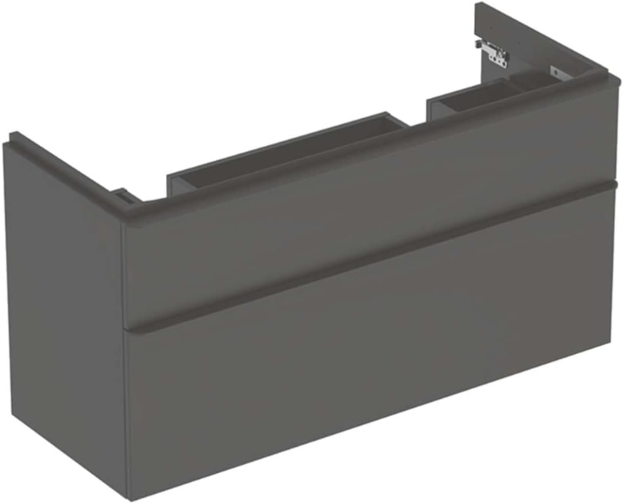 GEBERIT SMYLE SQUARE Waschbeckenunterschrank 118,4 cm breit, Anthrazit, für Doppelwaschbecken Bild 1