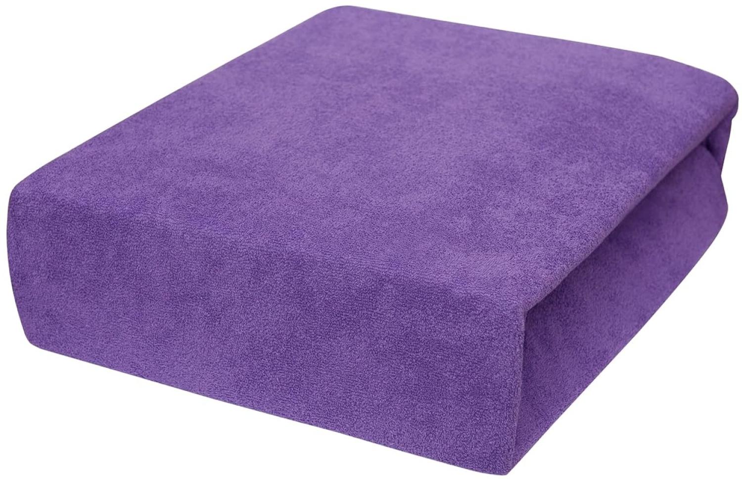 Frottier Spannbettuch passend zu 140 x 70 cm Kinderbett Matratze (Violett) Bild 1