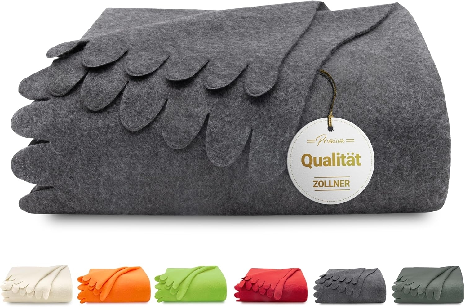 Wohndecke, ZOLLNER, welliger Deckenrand, versch. Farben, 130 x 170 cm, 100% Polyester, In vielen Farben verfügbar Bild 1