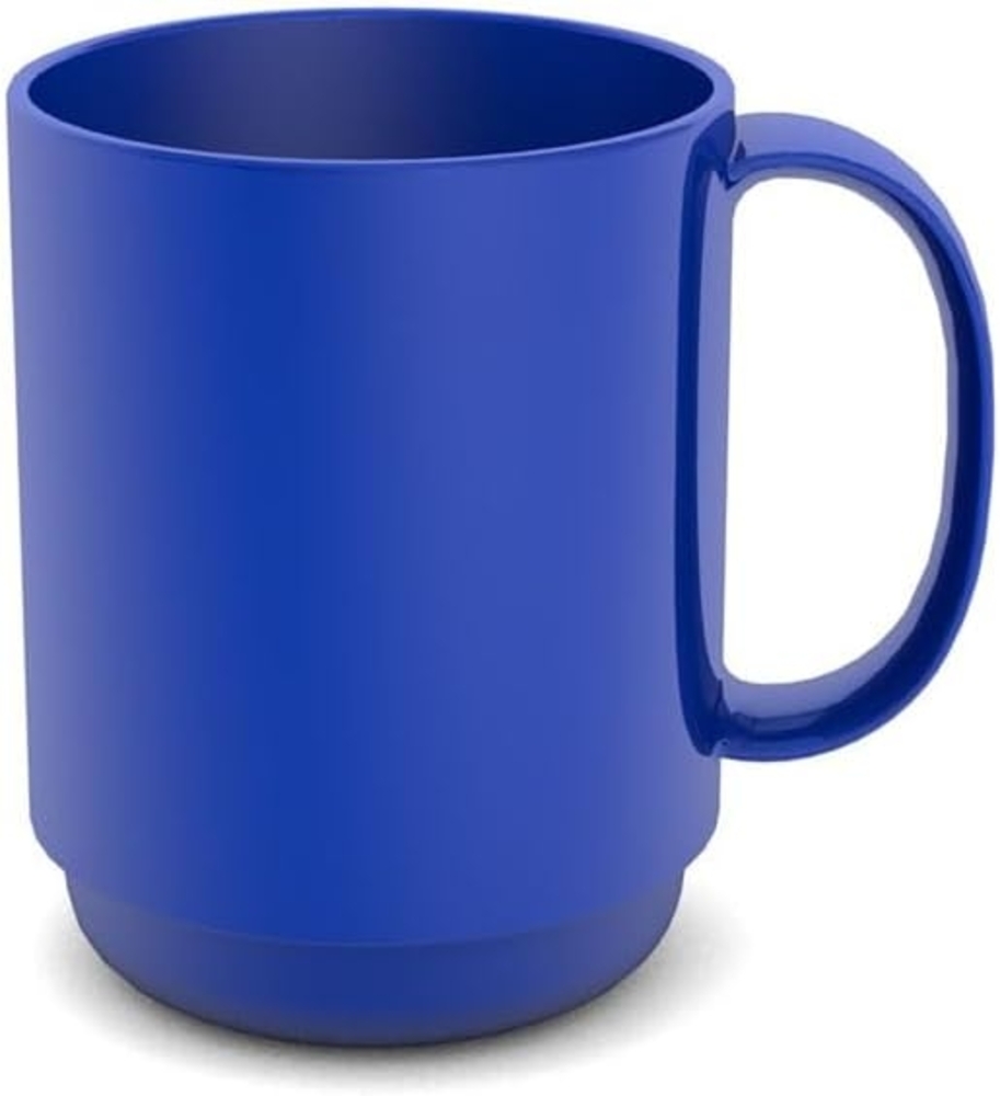 Ornamin Becher mit Henkel 300 ml blau (Modell 510) - Mehrweg-Becher Kunststoff, Kaffeebecher Bild 1