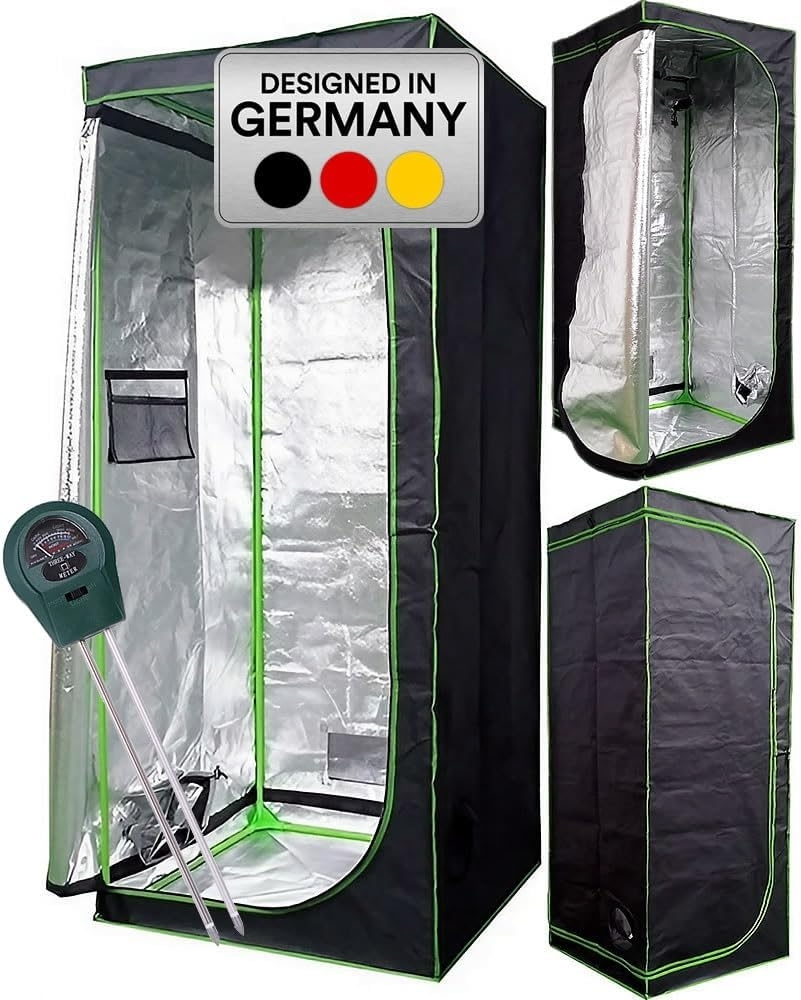 Growbox Gewächshaus Indoor Pflanzenzelt Zuchtzelt Growroom Zuchtschrank Darkroom Zimmergewächshaus Growschrank - 80x80x220 cm Bild 1