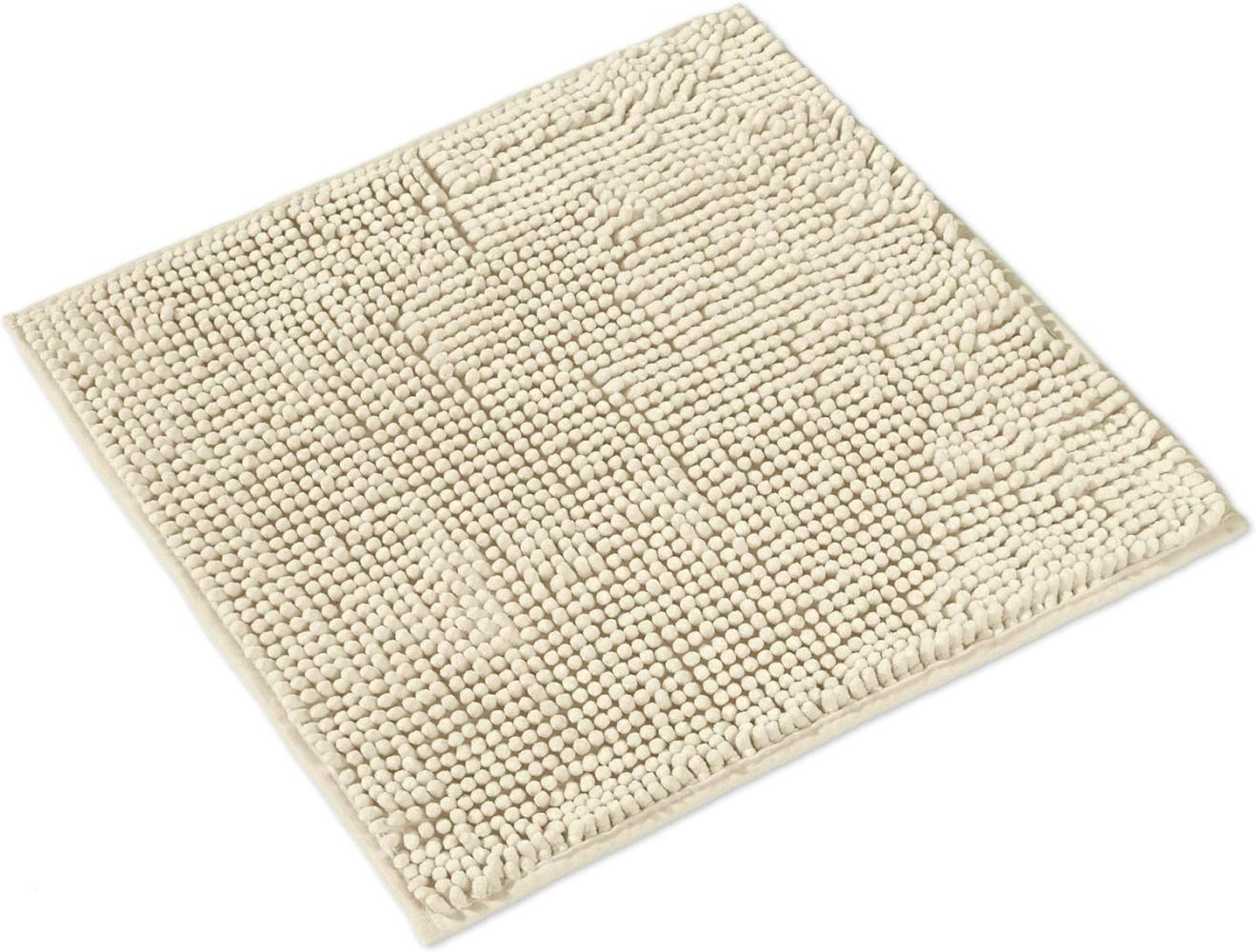 WohnDirect Badematte 45x45 cm | Creme - rutschfest & Waschbar - Badezimmerteppich zum Set kombinierbar, Badvorleger, WC Garnitur, Badteppich Bild 1