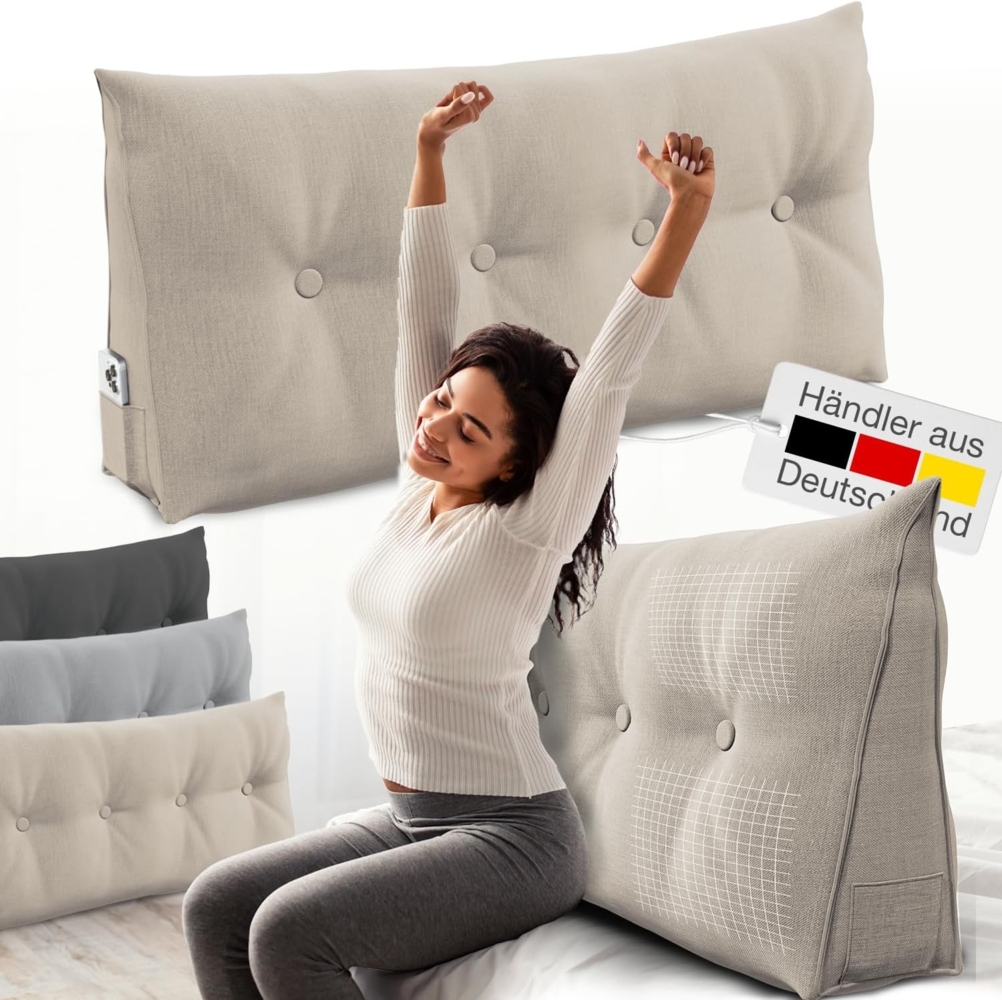 Bett- und Rückenstützkissen >Sand< 120cm Bild 1