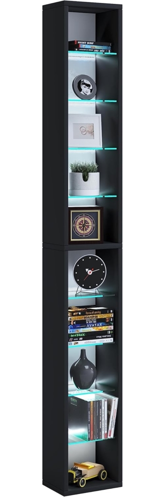 VCM Wandregal Rasato 918207 Schwarz H. 152 x B. 21 x T. 14 cm Bild 1