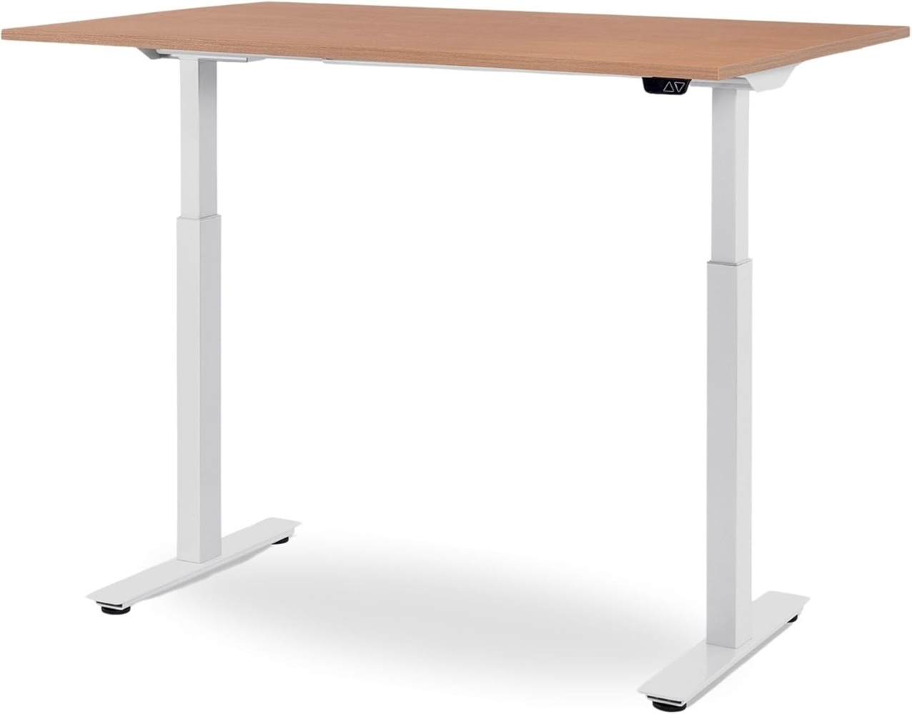 120 x 80 cm WRK21® SMART - Elmau Buche / Weiss elektrisch höhenverstellbarer Schreibtisch Bild 1
