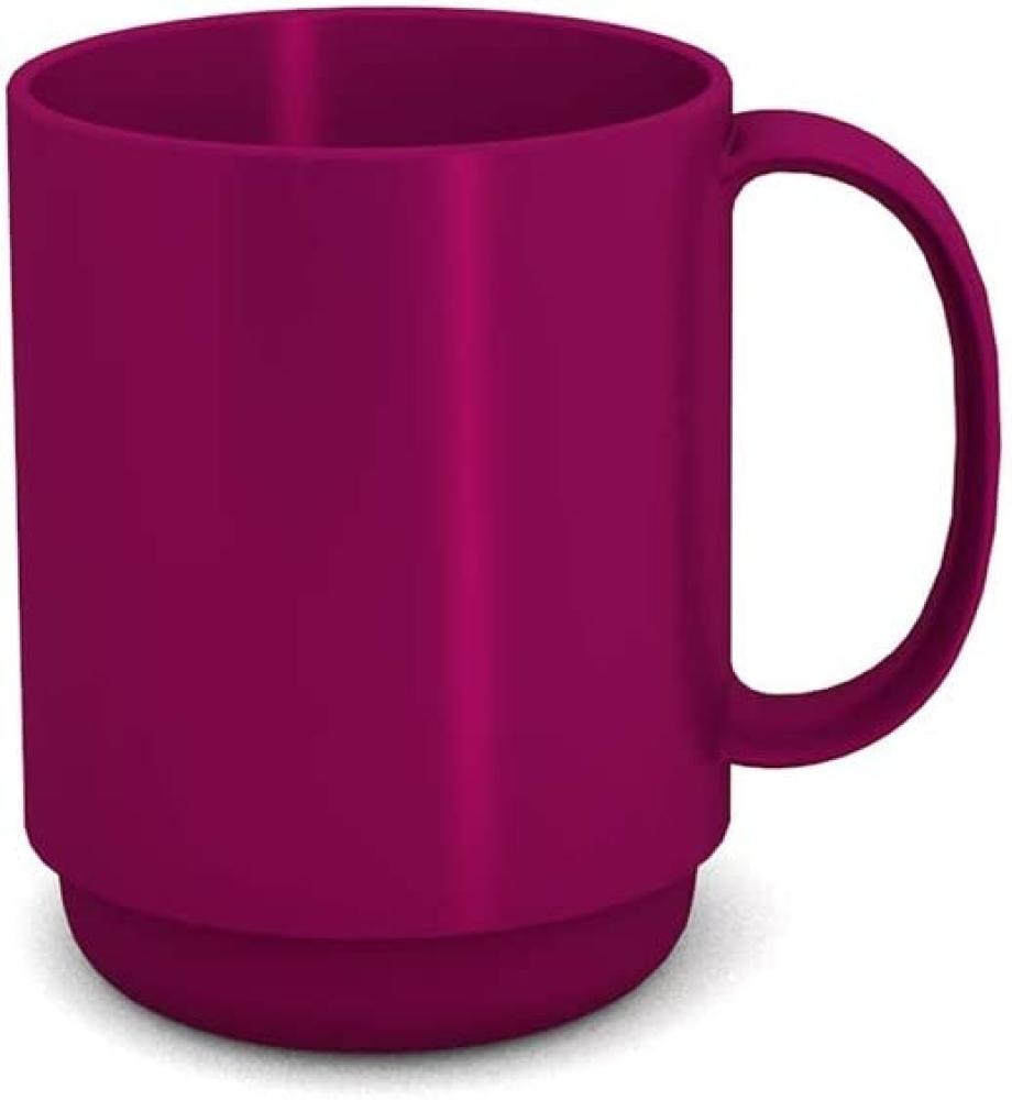 Ornamin Becher mit Henkel 300 ml brombeer (Modell 510) - Mehrweg-Becher Kunststoff, Kaffeebecher Bild 1