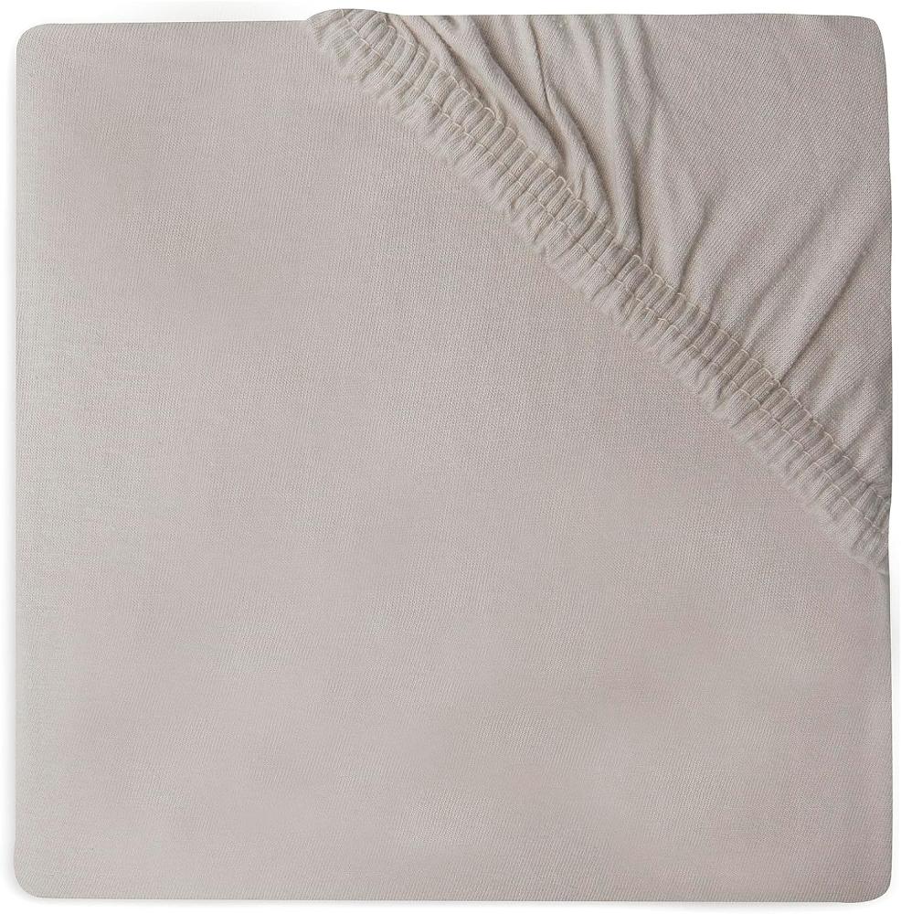 Jollein Spannbettlaken Jersey 70 x 140 / 75 x 150 cm Soft Grey Beige Bild 1