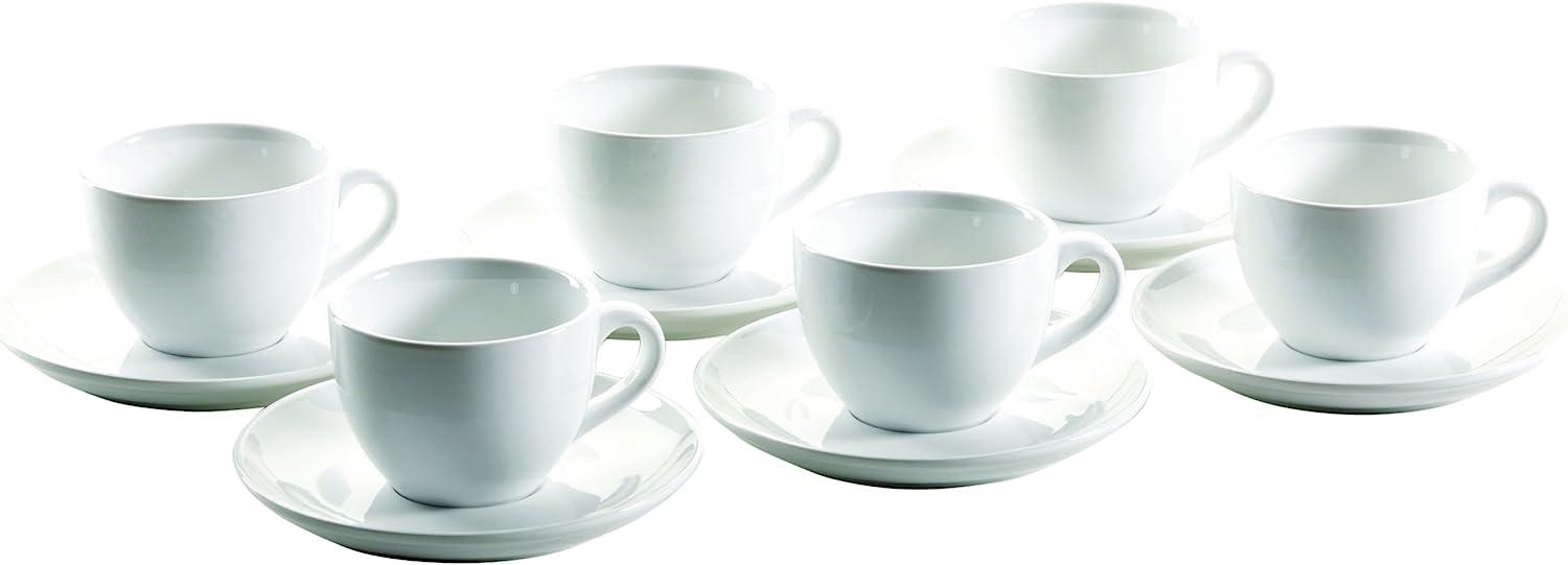 Mäser 924227 COLOMBIA Kaffeetasse mit Unterteller, weiß, 12-teilig (1 Set) Bild 1