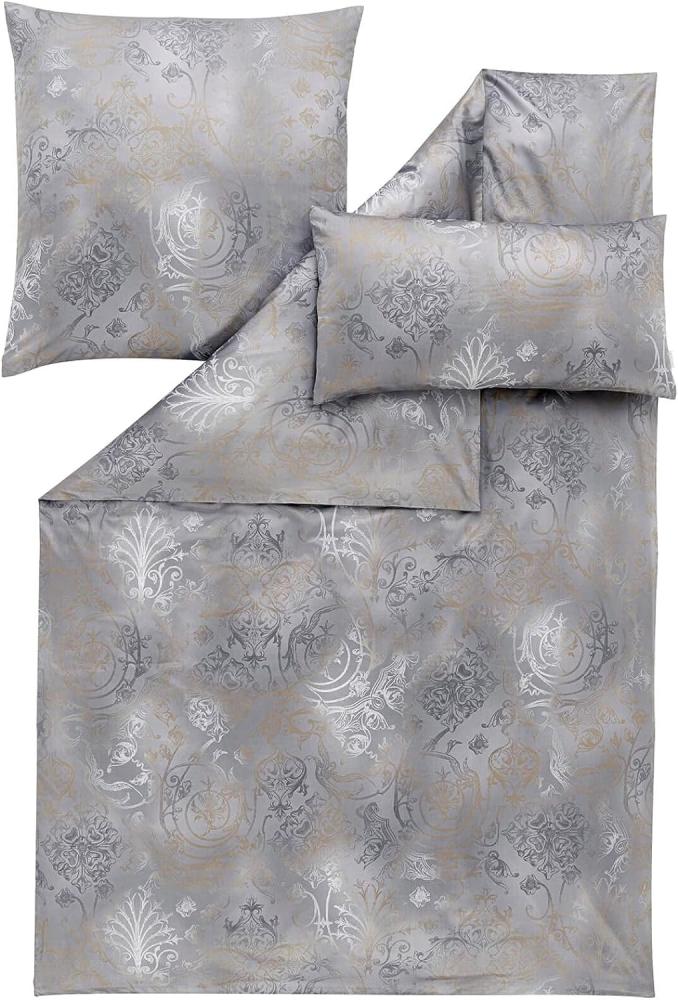 Estella Schweizer Premium Satin Bettwäsche 155x220 Svizzera grau Oriental 2054-810 Bild 1