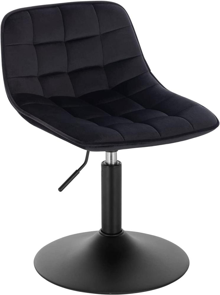 WOLTU 1 X Verstellbarer Sitzhocker Stuhl Arbeitshocker Bürohocker Esszimmerstuhl Schminkhocker Kommerzieller Shop Mehrzweck 360° Schwenken Samt Schwarz Sitz 38-49. 5cm Hoch Bild 1