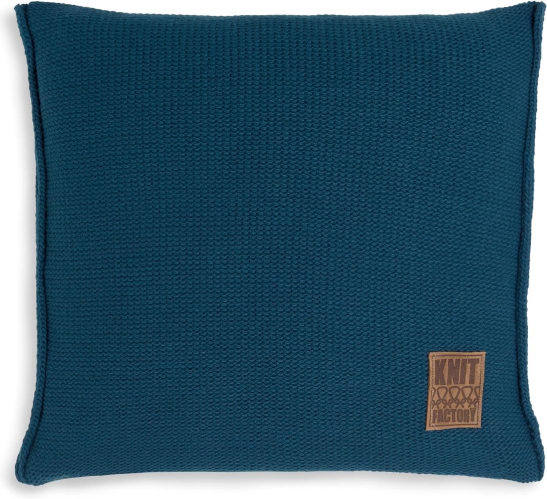 Knit Factory Uni Kissen 50x50 cm Glatt Dunkelblau Bild 1