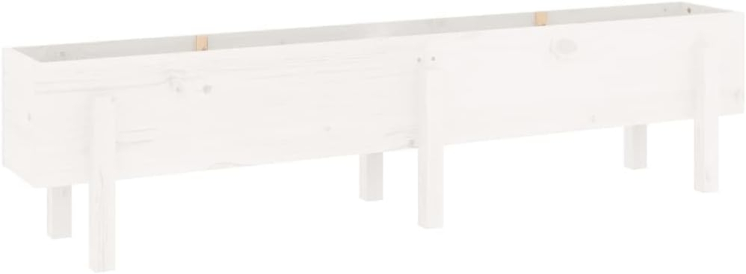 vidaXL Hochbeet Weiß 160x30x38 cm Massivholz Kiefer 825192 Bild 1