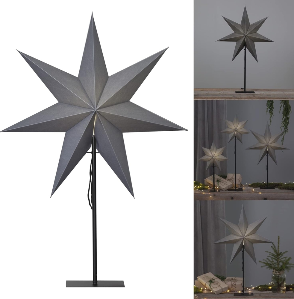 Standstern "Ozen", ohne Lochung, grau, E14, 75 cm Bild 1