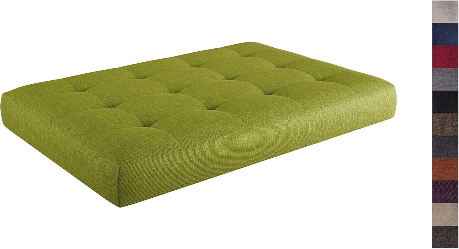 sunnypillow Palettenkissen Palettenauflage Palettenpolster Palettensofa Sitzkissen Rückenlehne gesteppt Sitzkissen 120 x 80 x 15 cm Lime Bild 1