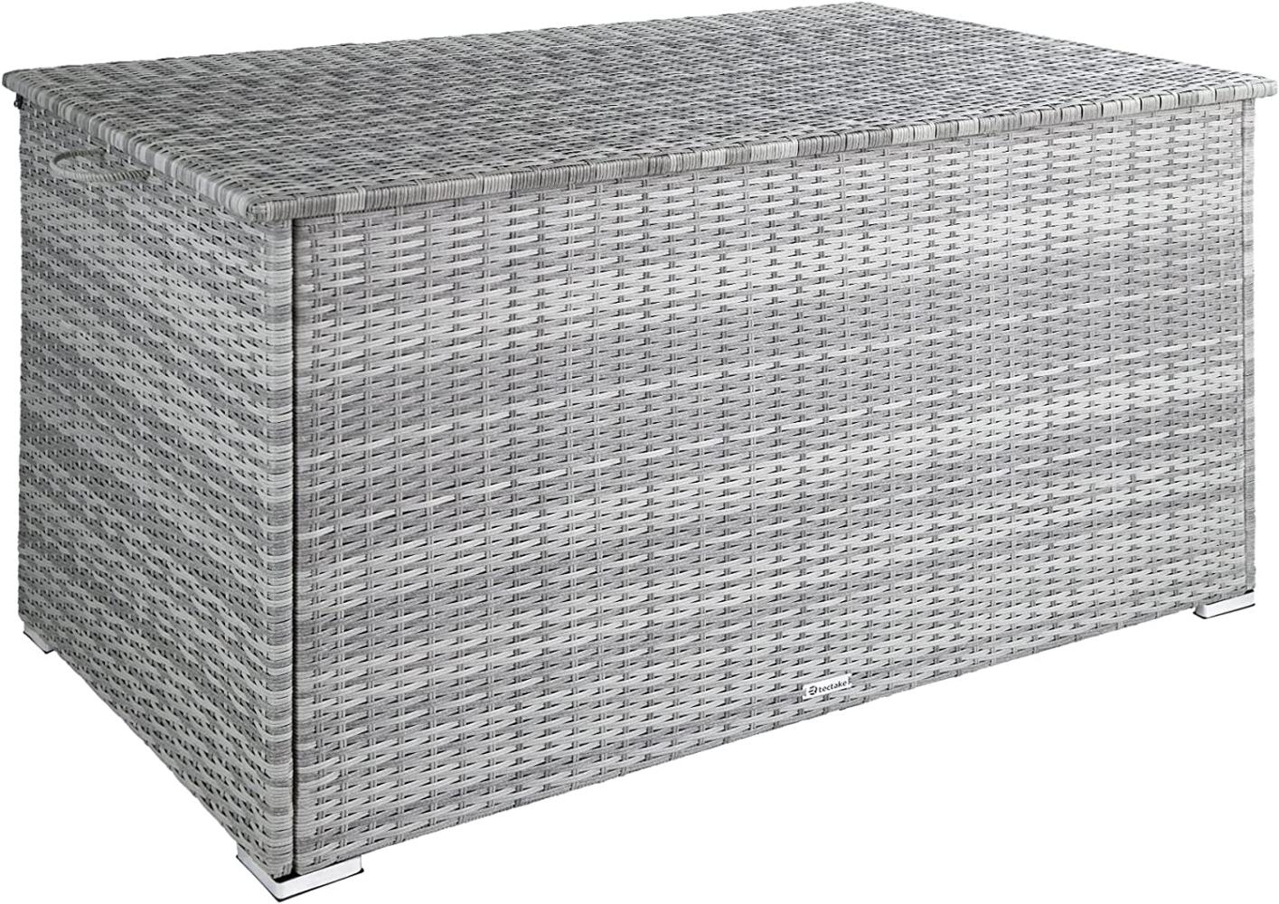 tectake Gartenbox Auflagenbox (1 St, Auflagenbox), Aufbewahrungsbox mit Aluminiumgestell und Rattangeflecht Bild 1