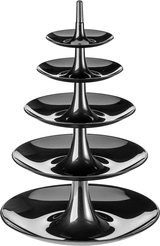 Koziol Babell Big Etagere, 5-tlg, Obstschale, Servierturm, Servierschale, Gebäckschale, Solid Schwarz, 3185526 Bild 1