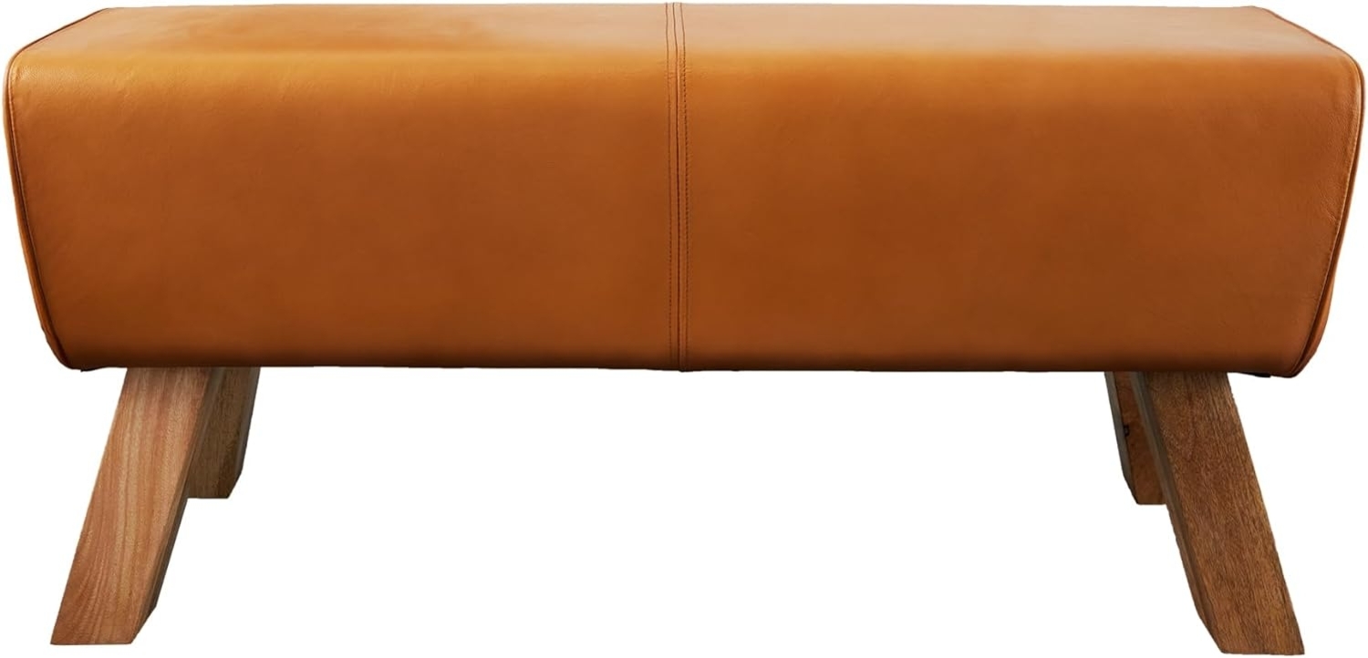 riess-ambiente Sitzbank TURNBOCK 100cm cognac / natur (Einzelartikel, 1-St), Wohnzimmer · Massivholz · Echtleder · Retro Design Bild 1