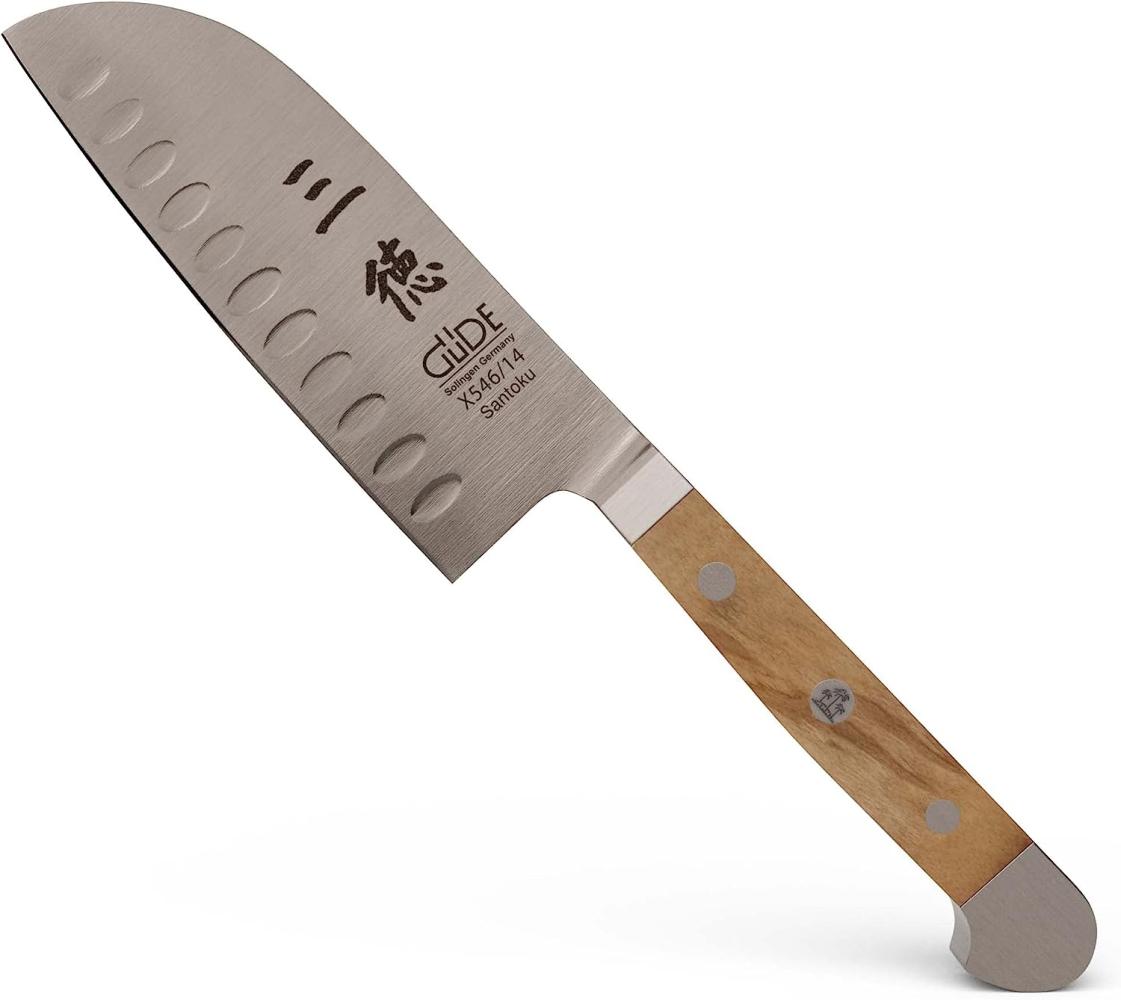 Santoku mit Kulle klein X546/14 von GÜDE, Serie Alpha Olive, 14 cm Klinge Bild 1