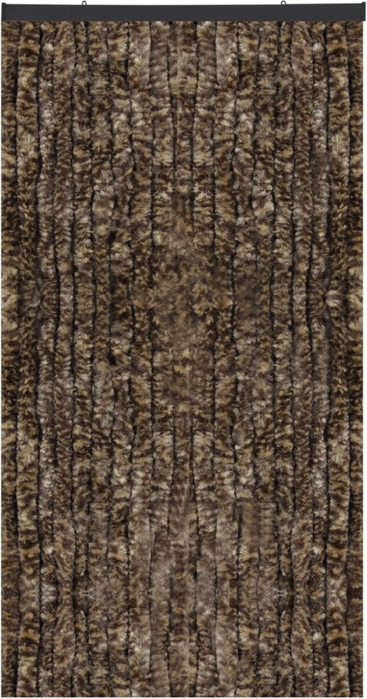 Flauschvorhang 80x185 cm in Meliert beige - braun, perfekter Insekten- und Sichtschutz für Ihre Balkon- und Terrassentür, viele Farben Bild 1