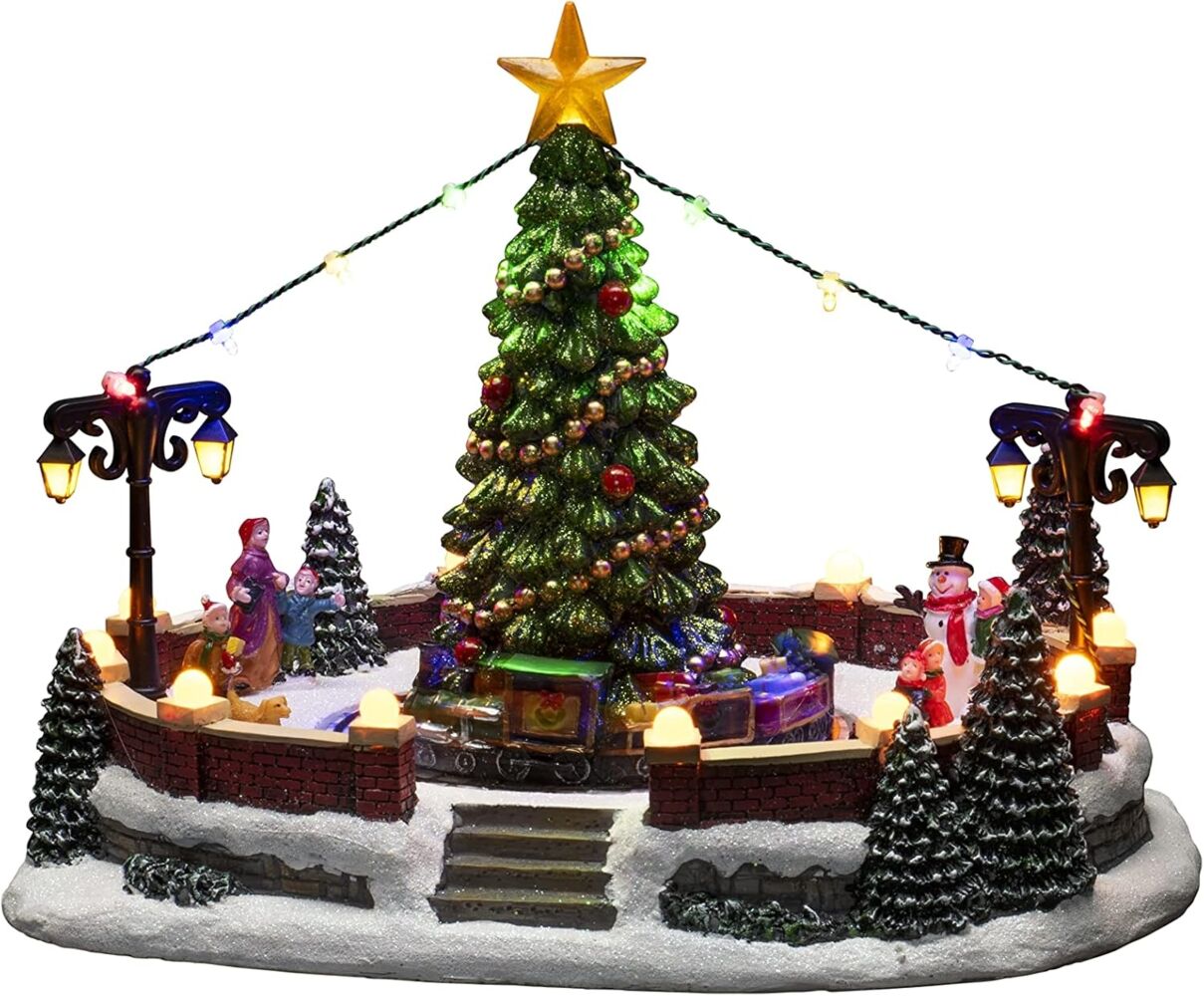 Konstsmide LED Szenerie "Dorfplatz", mit Musik, wählbare Energiefunktion, 23 bunte Dioden, batteriebetrieben & USB, Innen, schwarzes Kabel, 3 x AA 1.5V (exkl.) - 4243-000 Bild 1