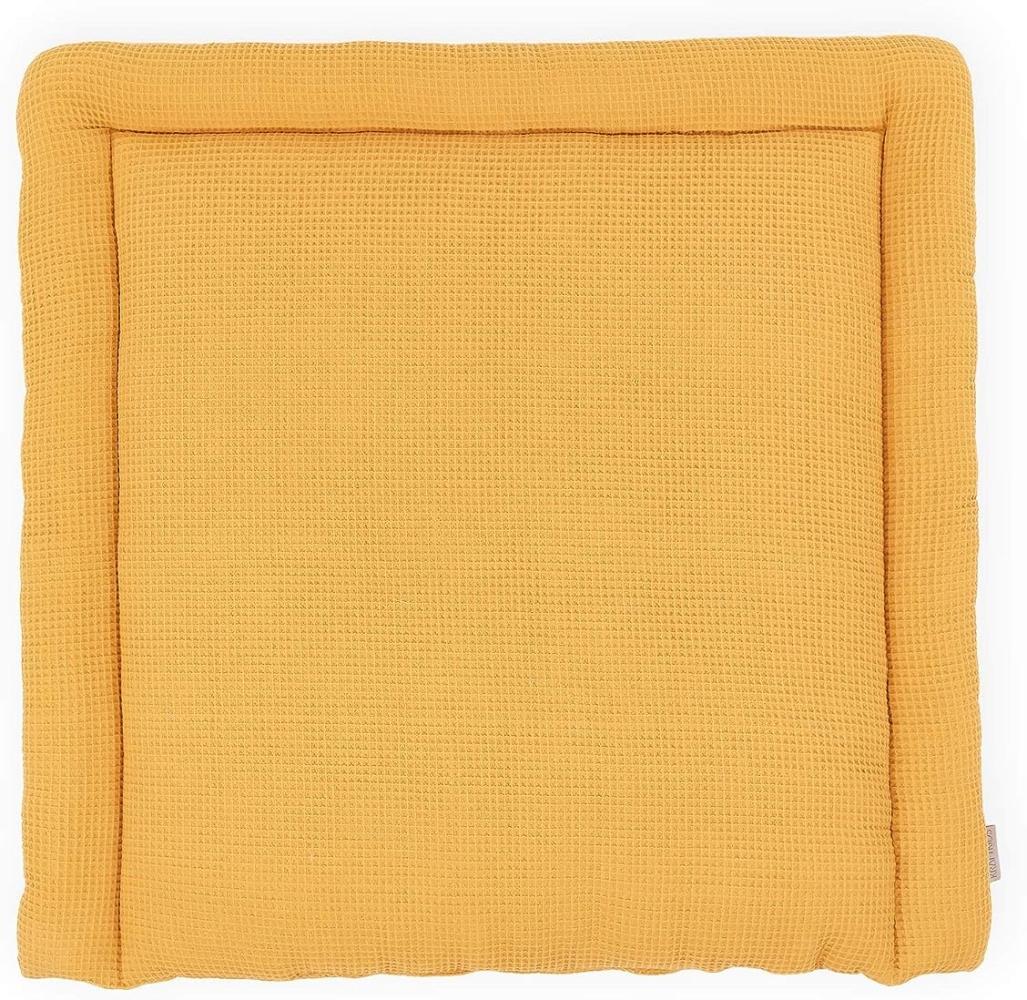 KraftKids Wickelauflage in Waffel Piqué mustard, Wickelunterlage 75x70 cm (BxT), Wickelkissen Bild 1