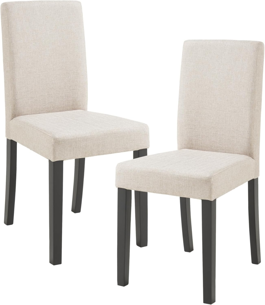 Esszimmerstuhl Hamburg 2er Set Textil Beige [en. casa] Bild 1