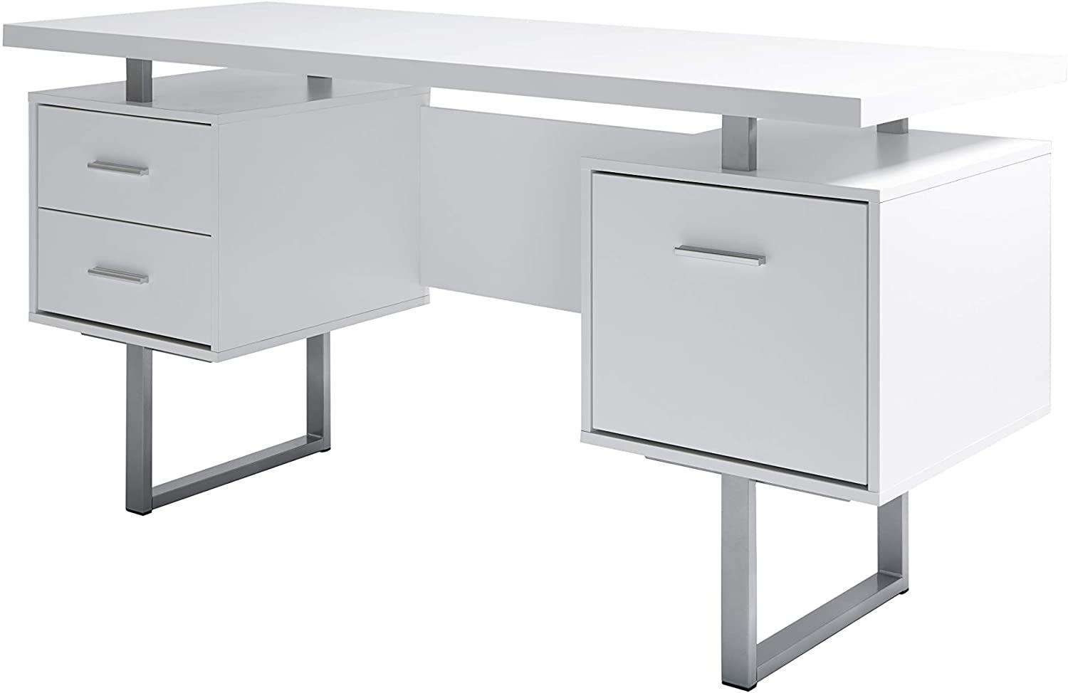 Amazon Marke - Movian Vättern - Schreibtisch mit 3 Schubladen, 152,4 x 60 x 76 cm, Weiß Bild 1