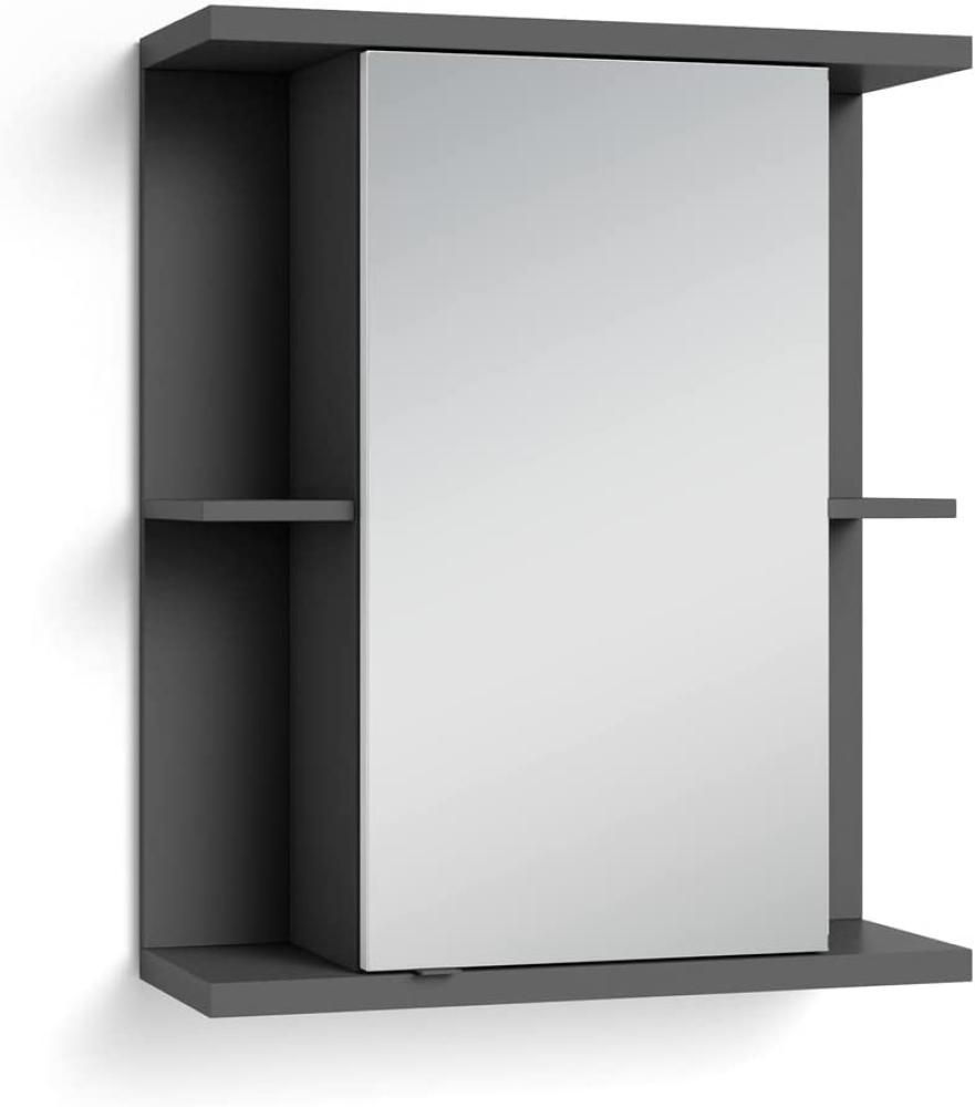 byLIVING Badezimmer Spiegelschrank NEBRASKA mit Spiegeltür / Moderner, 1-türiger Spiegel Hängeschrank in anthrazit / B 60, H 70, T 25m / mit viel Stauraum Bild 1