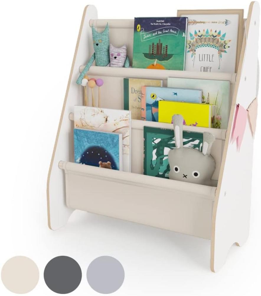 MAMOI® Bücherregal für Kinder, Bücherkiste für kinderzimmer, Book Shelf, Buchregal, Wandregal kinderregal, Kinderbücherregal, Bücherbank aus Holz, Kindermöbel für kleines Kind Montessori Bild 1