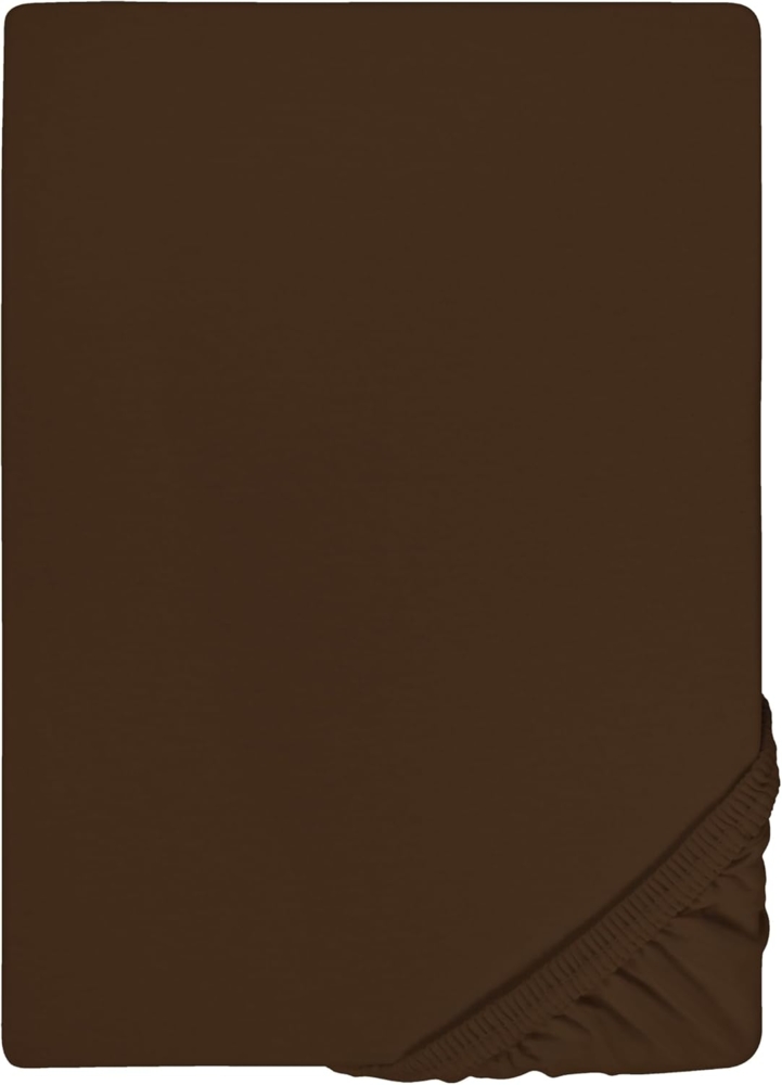 biberna Feinjersey-Spannbetttuch, 100 % Baumwolle, topas / mocca, 1x 140x200 cm - 160x200 cm Bild 1