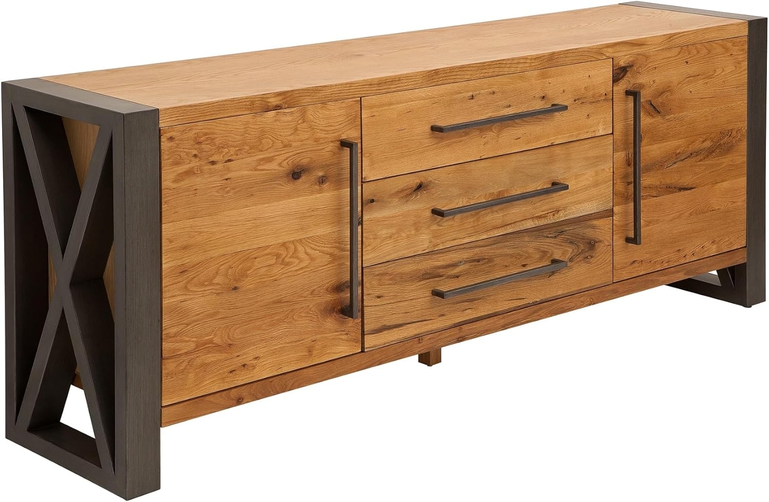 riess-ambiente Sideboard THOR 200cm natur, Massivholz · Anrichte · Wildeiche · Kommode · Industrial · Wohnzimmer Bild 1